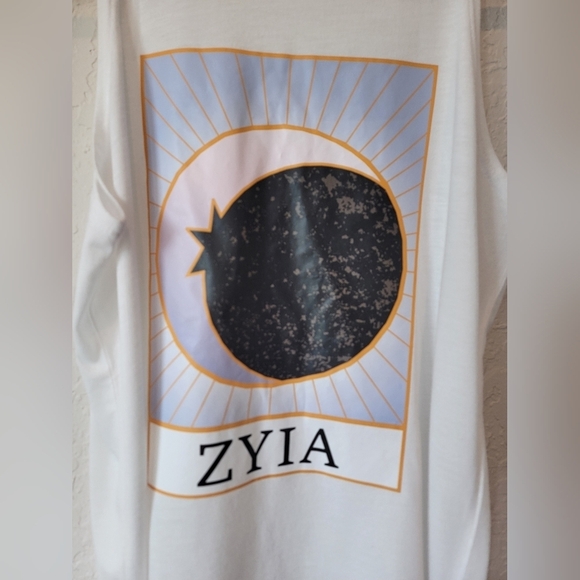 ZYIA Two Moon White Tank Top Size XS - Picture 4 of 7